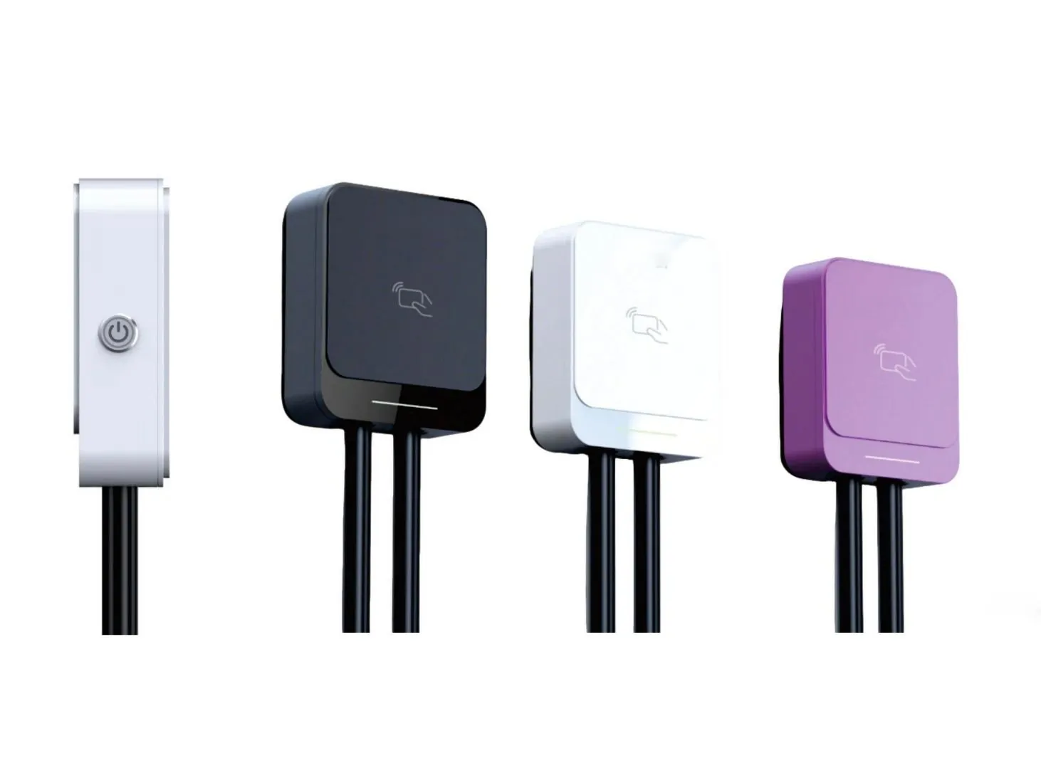 eectec E6 7 kW AC wallbox EV charger, four colour variants