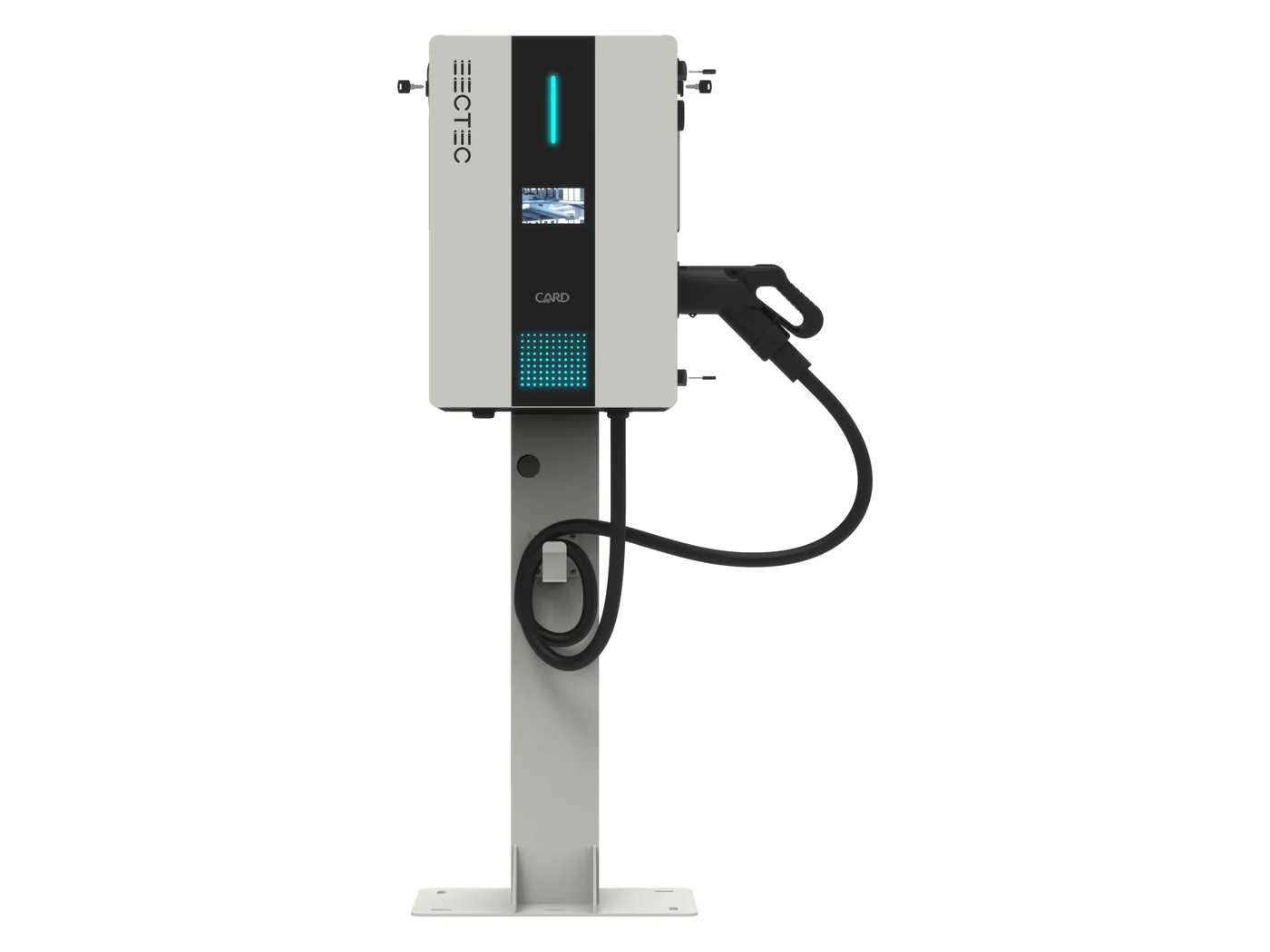 eectec EF8 compact DC fast charger, pedestal mounted